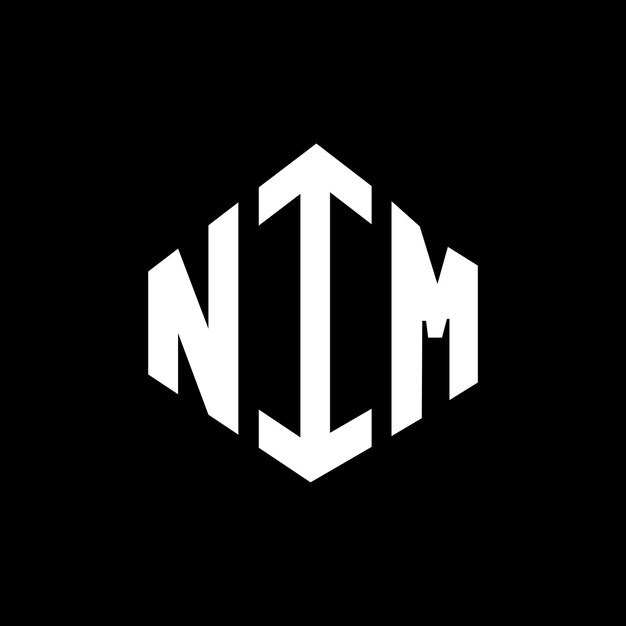 Diseño de logotipo de letra NIM con forma de polígono NIM poligono y forma de cubo diseño de logotipo NIM hexágono patrón de logotipo vectorial colores blanco y negro NIM monograma negocio y logotipo de bienes raíces