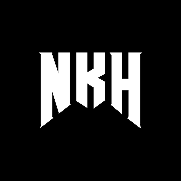 Diseño de logotipo de letra NKH para la compañía de tecnología NKH diseño de logotipo combinación de colores blanco y negro NKH logotipo NKH vector NKH diseño NKH icono NKH alfabeto NKH tipografía diseño de logotip