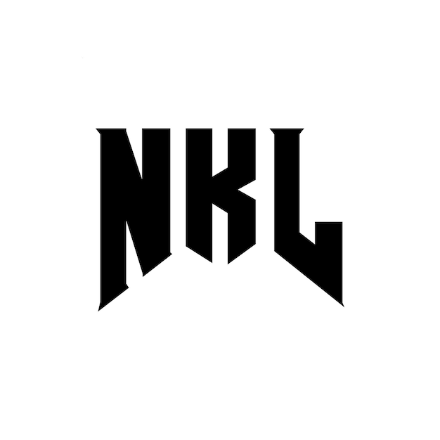 Diseño de logotipo de letra NKL para la empresa tecnológica NKL diseño de logotipo combinación de colores blanco y negro NKL logotipo NKL vector NKL diseño NKL icono NKL alfabeto NKL tipografía diseño de logotip