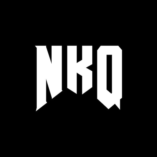 Diseño de logotipo de letra NKQ para la compañía tecnológica NKQ diseño de logotipo combinación de colores blanco y negro NKQ logotipo NKQ vector NKQ diseño NKQ icono NKQ alfabeto NKQ tipografía diseño de logotip