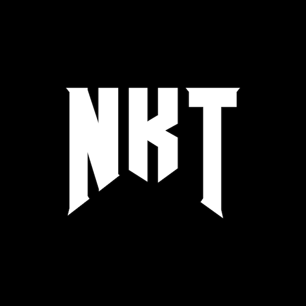 Diseño de logotipo de letra NKT para la empresa tecnológica NKT diseño de logotipo combinación de colores blanco y negro NKT logotipo NKT vector NKT diseño NKT icono NKT alfabeto NKT tipografía diseño del logotipo