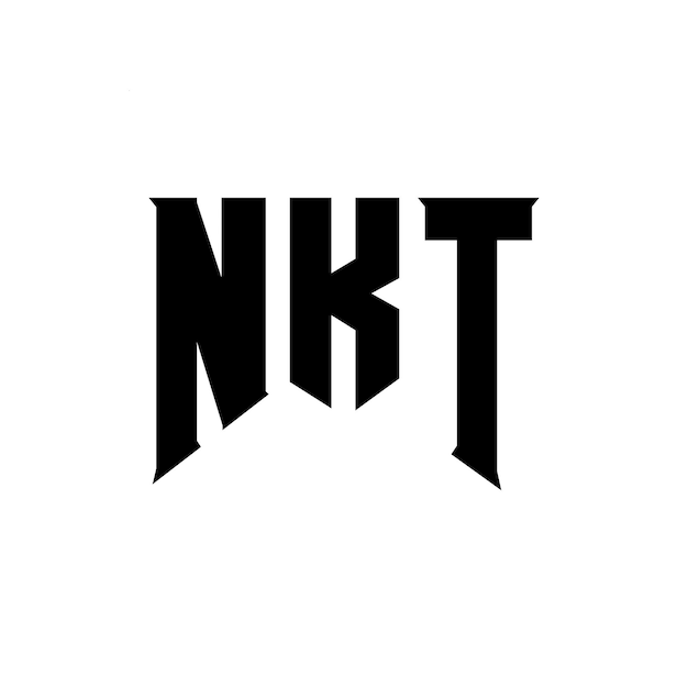 Diseño de logotipo de letra NKT para la empresa tecnológica NKT diseño de logotipo combinación de colores blanco y negro NKT logotipo NKT vector NKT diseño NKT icono NKT alfabeto NKT tipografía diseño del logotipo