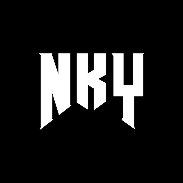 Diseño de logotipo de letra NKY para la empresa tecnológica NKY diseño de logotipo combinación de colores blanco y negro NKY logotipo NKY vector NKY diseño NKY icono NKY alfabeto NKY tipografía diseño de logotip
