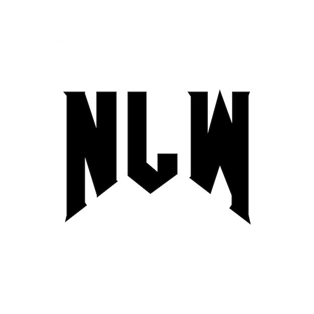 Diseño de logotipo de letra NLW para una empresa de tecnología Diseño de Logotipo NLW combinación de colores blanco y negro Diseño de diseño de logotipo NLW vector NLW diseño de icono NLW alfabeto NLW tipografía NLW