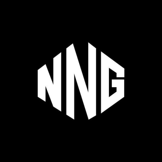 Diseño del logotipo de la letra NNG con forma de polígono NNG diseño del logotipo en forma de póligono y cubo NNG hexágono modelo de logotipo vectorial colores blanco y negro NNG monograma negocio y logotipo de bienes raíces