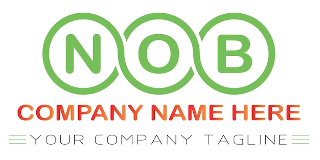 Diseño del logotipo de la letra NOB