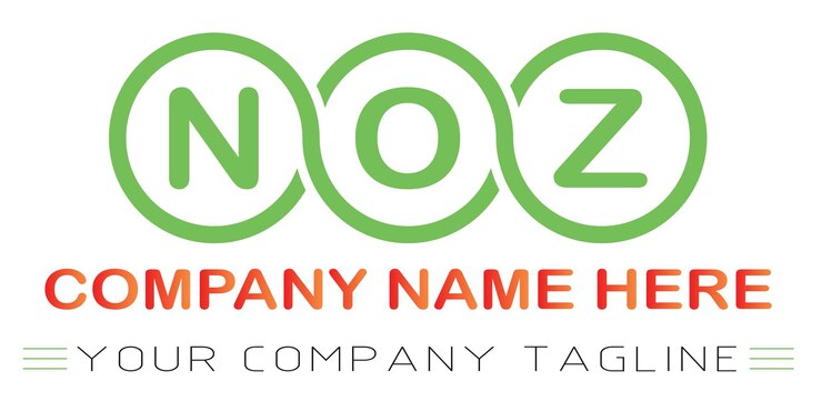 Vector diseño de logotipo de letra noz