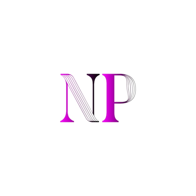 Vector diseño del logotipo de la letra np