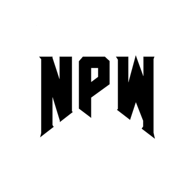 Diseño de logotipo de letra NPW para la compañía de tecnología NPW diseño de logotipo combinación de colores blanco y negro NPW logotipo vector NPW diseño NPW icono NPW alfabeto NPW tipografía diseño de logo NPW