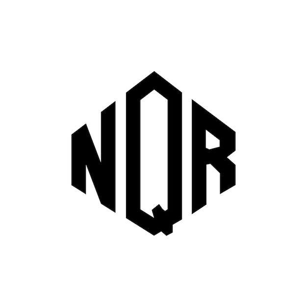 Diseño del logotipo de la letra NQR con forma de polígono NQR polígono