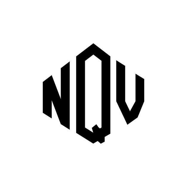 Diseño de logotipo de letra NQV con forma de polígono NQV poligono y forma de cubo diseño de logotipo NQV hexágono patrón de logotipo vectorial colores blanco y negro NQV monograma logotipo de negocios y bienes raíces