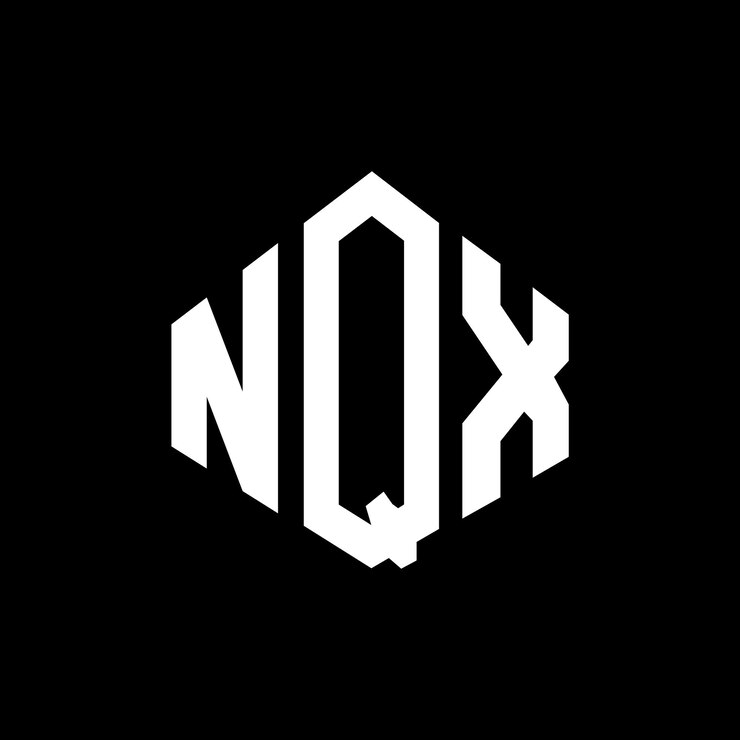 Vector diseño de logotipo de letra nqx con forma de polígono nqx polígono y forma de cubo diseño de logotipo nqx hexágono patrón de logotipo vectorial colores blanco y negro nqx monograma logotipo de negocios e inmobiliario