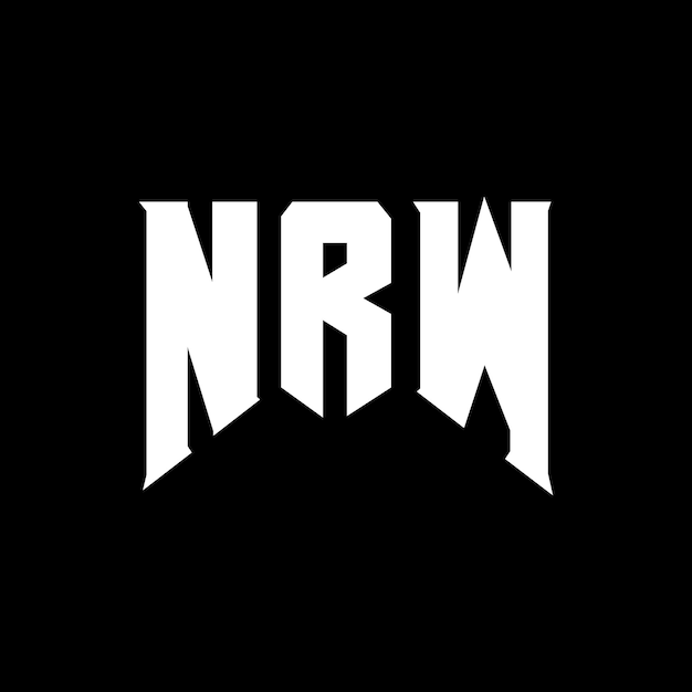 Diseño de logotipo de letra de NRW para una empresa de tecnología Diseño del logotipo de NRW Combinación de colores blanco y negro Logo de NRW Vector de NRW Diseño del icono de NRW Alfabeto de NRW Tipografía del logotipo Diseño de NRW