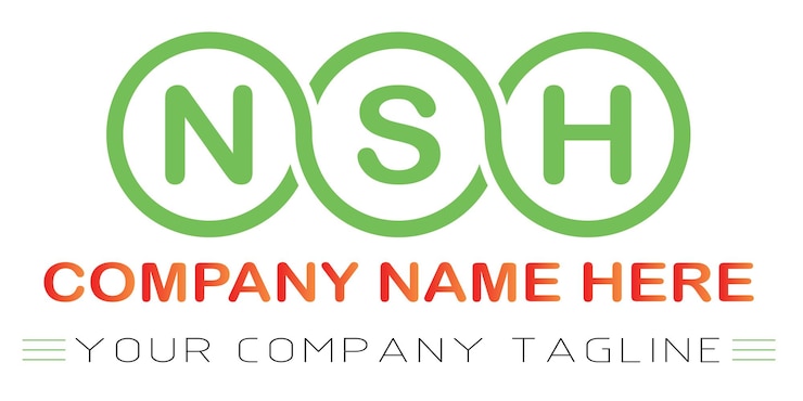 Vector diseño de logotipo de letra nsh