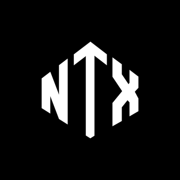Diseño del logotipo de la letra NTX con forma de polígono NTX diseño del logotipo en forma de póligono y cubo NTX hexágono patrón del logotipo vectorial colores blanco y negro NTX monograma logotipo de negocios e inmobiliario