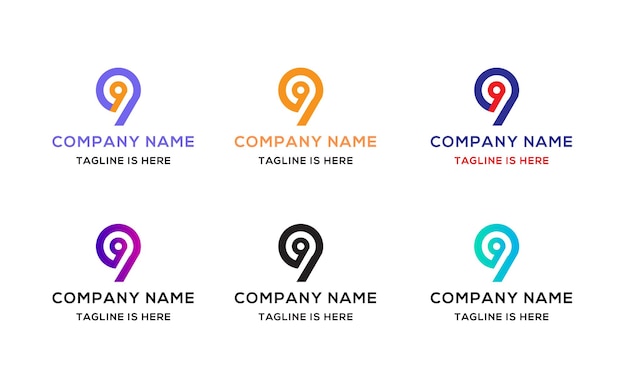 Diseño de logotipo letra número 9.