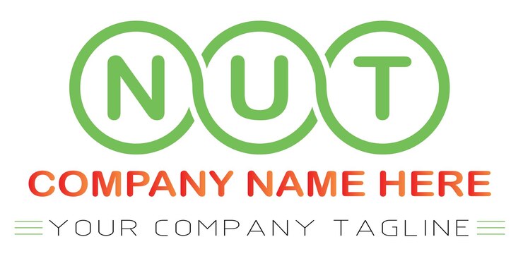 Vector diseño de logotipo de letra nut