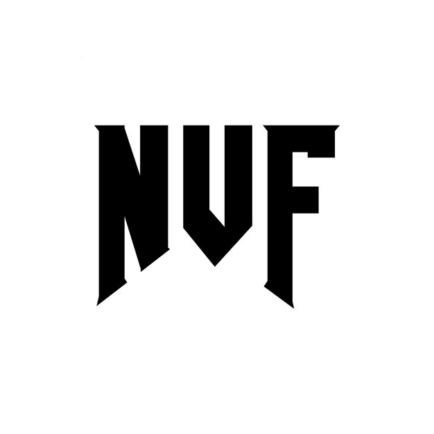 Diseño de logotipo de letra NVF para la compañía de tecnología Diseño del logotipo NVF combinación de colores blanco y negro
