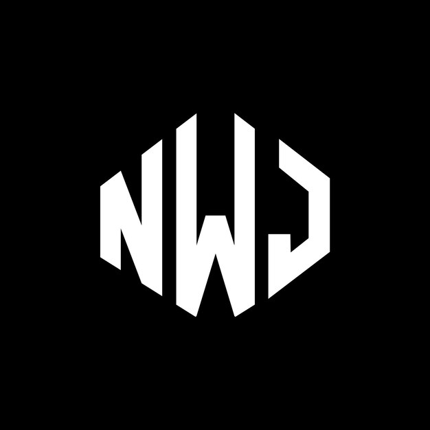 Diseño de logotipo de letra NWJ con forma de polígono NWJ polígono y forma de cubo diseño de logotipo NWJ hexágono modelo de logotipo vectorial colores blanco y negro NWJ monograma negocio y logotipo de bienes raíces