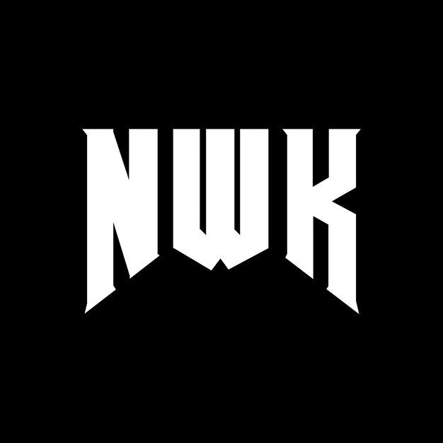 Diseño de logotipo de letra NWK para la compañía de tecnología NWK diseño de logotipo combinación de colores blanco y negro NWK logotipo NWK vector NWK diseño NWK icono NWK alfabeto NWK tipografía diseño de logotip