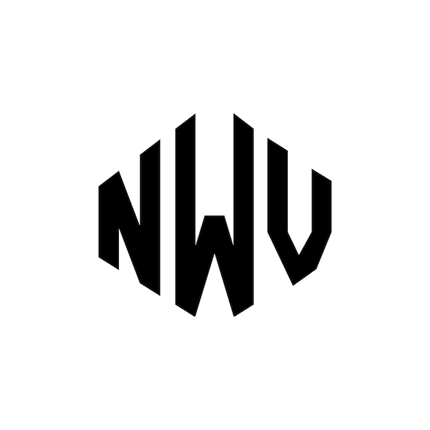 Diseño de logotipo de letra NWV con forma de polígono NWV polígono y forma de cubo diseño de logotipo NWV hexágono patrón de logotipo vectorial colores blanco y negro NWV monograma de negocios y logotipo de bienes raíces