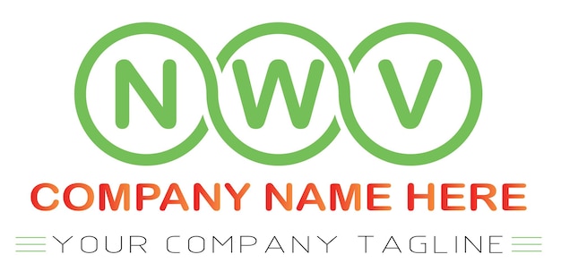 Diseño de logotipo de letra NWV