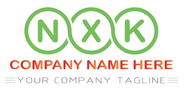 Diseño de logotipo de letra NXK