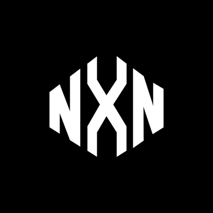 Vector diseño del logotipo de la letra nxn con forma de polígono nxn poligono y forma de cubo diseño del logotipo nxn hexágono patrón del logotipo vectorial colores blanco y negro nxn monograma logotipo de negocios e inmobiliario