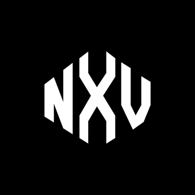 Diseño del logotipo de la letra NXV con forma de polígono NXV polígono y forma de cubo diseño del logotipo del vector hexágono NXV plantilla del logotipo colores blanco y negro NXV monograma logotipo de negocios e inmobiliario