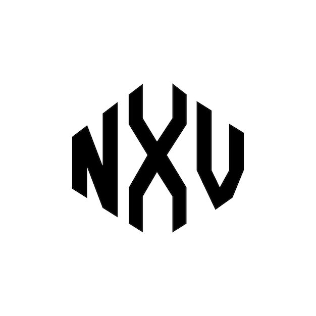 Diseño del logotipo de la letra NXV con forma de polígono NXV polígono y forma de cubo diseño del logotipo del vector hexágono NXV plantilla del logotipo colores blanco y negro NXV monograma logotipo de negocios e inmobiliario