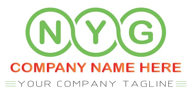 Diseño de logotipo de letra NYG