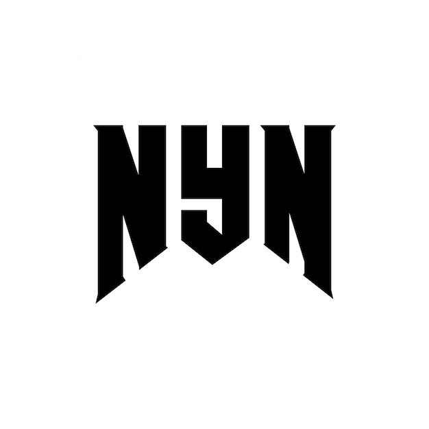 Diseño de logotipo de letra NYN para la compañía de tecnología Diseño del logotipo NYN combinación de colores blanco y negro