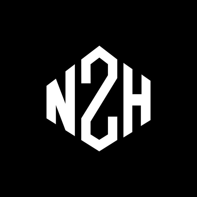Diseño del logotipo de la letra NZH con forma de polígono NZH diseño del logotipo en forma de póligono y cubo NZH hexágono patrón del logotipo vectorial colores blanco y negro NZH monograma logotipo de negocios y bienes raíces