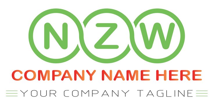 Vector diseño de logotipo de letra nzw