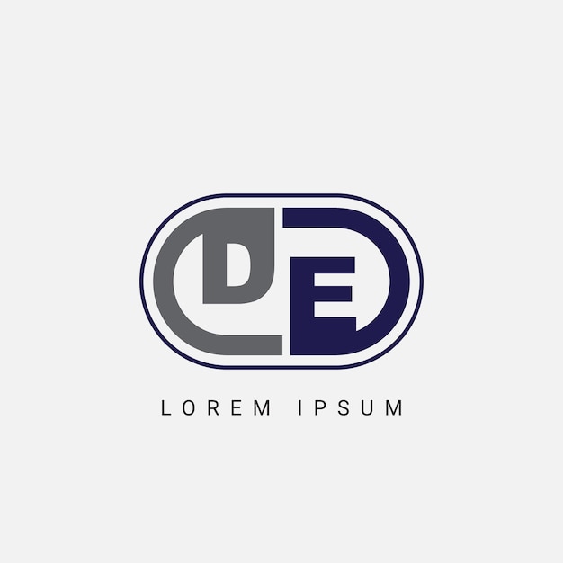 Diseño del logotipo de la letra DE o ED con un diseño inicial de la letra de corte creativo