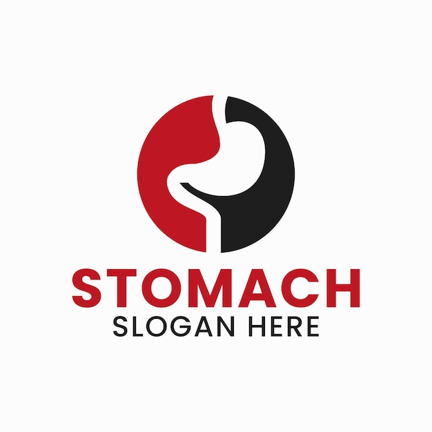 Diseño de logotipo de letra O estómago para signo médico, símbolo de atención médica