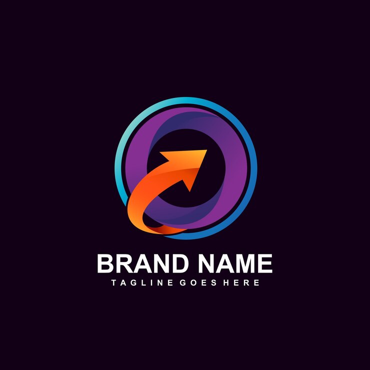Vector diseño de logotipo letra o y flecha