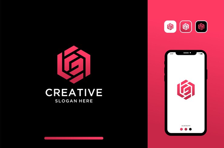 Vector diseño de logotipo de letra o inicial f y g logotipo de hexágono f y g