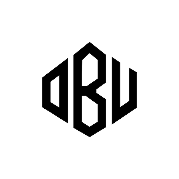 Diseño del logotipo de la letra OBU con forma de polígono OBU poligono y forma de cubo diseño del logotipo OBU hexágono plantilla del logotipo vectorial colores blanco y negro OBU monograma logotipo de negocios e inmobiliario
