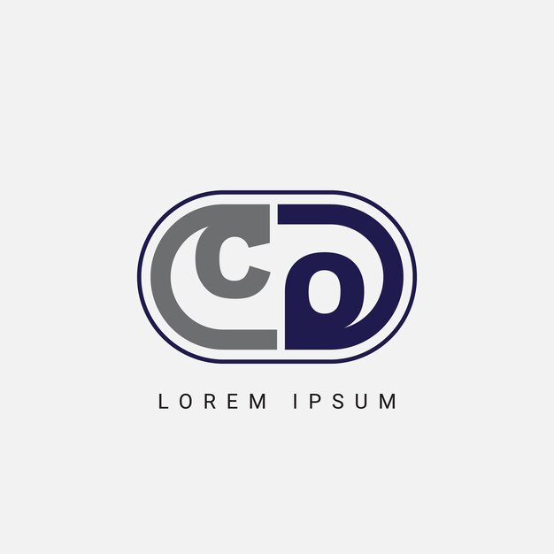 Diseño del logotipo de la letra OC o CO con un diseño inicial de la letra de corte creativo