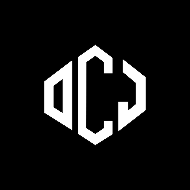 Diseño del logotipo de la letra OCJ con forma de polígono OCJ diseño del logotipo en forma de póligono y cubo OCJ hexágono modelo de logotipo vectorial colores blanco y negro OCJ monograma logotipo de negocios e inmobiliario