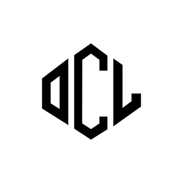 Diseño del logotipo de la letra OCL con forma de polígono OCL diseño del logotipo en forma de póligono y cubo OCL hexágono modelo de logotipo vectorial colores blanco y negro OCL monograma negocio y logotipo de bienes raíces
