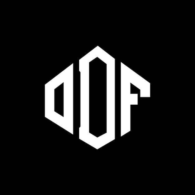 Diseño de logotipo de letra ODF con forma de polígono ODF poligono y forma de cubo diseño de logotipo ODF hexágono modelo de logotipo vectorial colores blanco y negro ODF monograma negocio y logotipo de bienes raíces