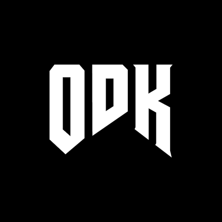 Vector diseño de logotipo de letra odk para una empresa de tecnología diseño del logotipo odk combinación de colores blanco y negro logotipo odk vector odk diseño del icono odk alfabeto odk tipografía diseño del logotipo