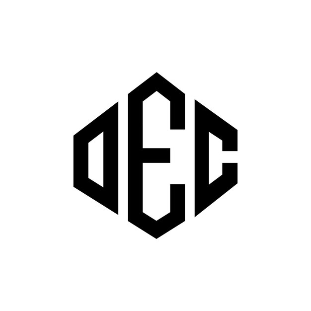 Diseño de logotipo de letra OEC con forma de polígono OEC poligono y forma de cubo diseño de logotipo OEC hexágono modelo de logotipo vectorial colores blanco y negro OEC monograma negocio y logotipo de bienes raíces