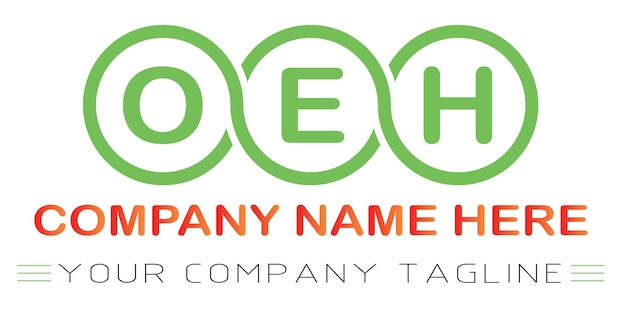 Diseño de logotipo de letra OEH