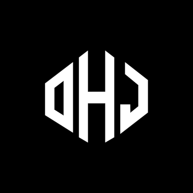 Diseño del logotipo de la letra OHJ con forma de polígono OHJ diseño del logotipo en forma de póligono y cubo OHJ hexágono modelo de logotipo vectorial colores blanco y negro OHJ monograma logotipo de negocios e inmobiliario