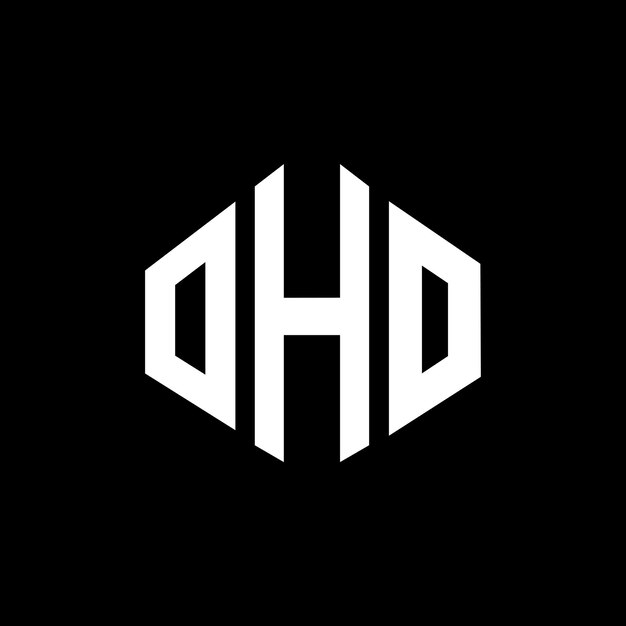 Diseño del logotipo de la letra OHO con forma de polígono OHO diseño del logotipo en forma de póligono y cubo OHO hexágono plantilla del logotipo vectorial colores blanco y negro OHO monograma logotipo de negocios y bienes raíces