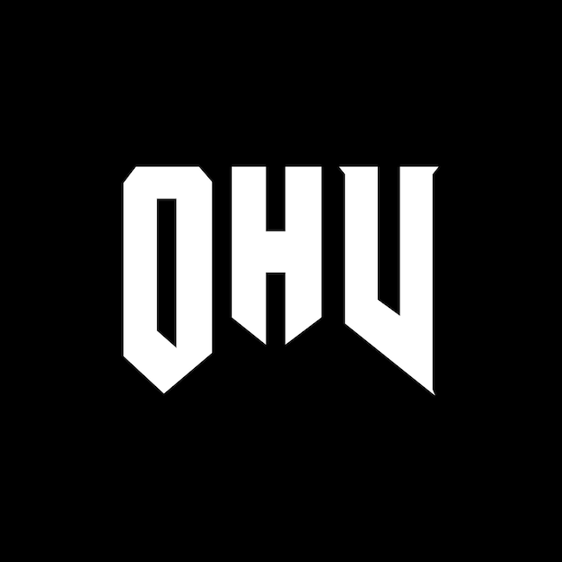 Diseño de logotipo de letra OHV para una empresa de tecnología Diseño del logotipo OHV combinación de colores blanco y negro Logotipo OHV vector diseño OHV icono OHV alfabeto OHV tipografía diseño del logotipo