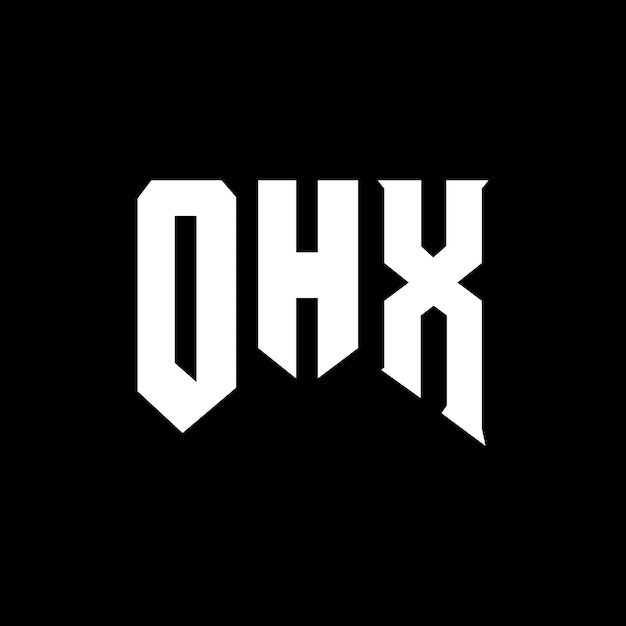 Diseño de logotipo de letra OHX para la compañía tecnológica OHX diseño de logotipo combinación de colores blanco y negro OHX logotipo OHX vector OHX diseño del icono OHX alfabeto OHX tipografía diseño del logotipo